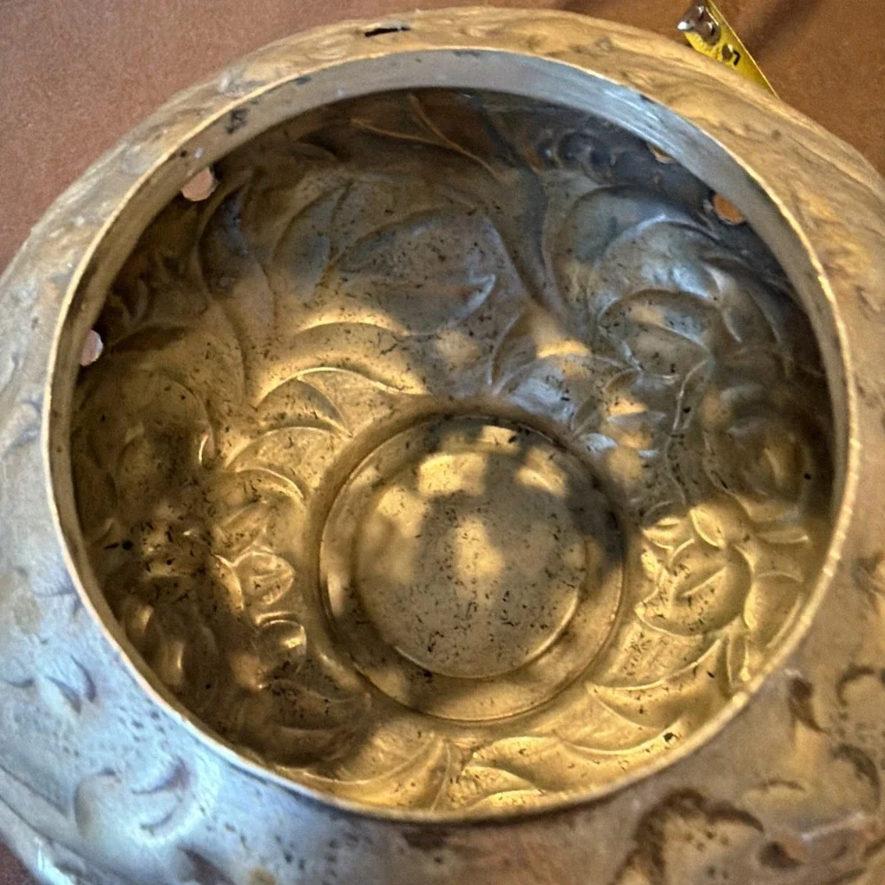 Seasons Fitz and Floyd Silver Tone Pierced Metal Candle Holder Vase